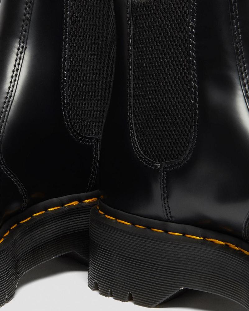 Dr Martens 2976 Polished Smooth Platform Chelsea Støvler Dame Svarte | Norge 655ILH